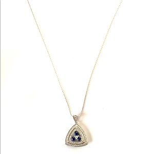 Ladies diamond and sapphire necklace